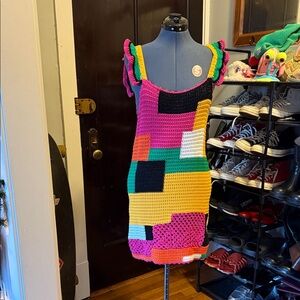 Zara Colorful Crochet Patchwork Dress